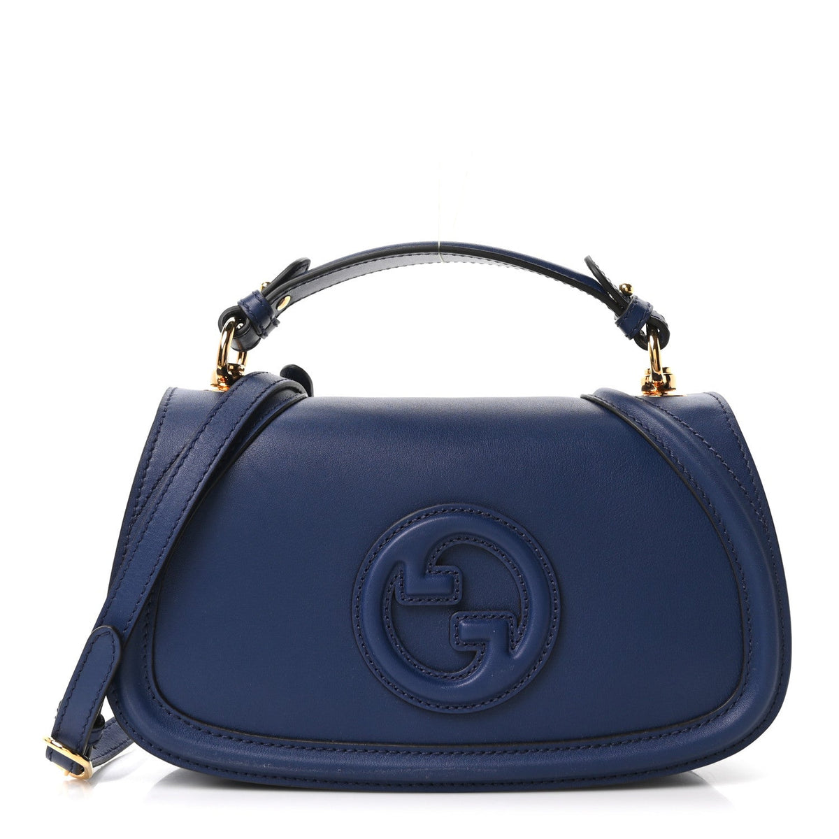 Roxy Calfskin Medium Blondie Top Handle Bag Blue Agata