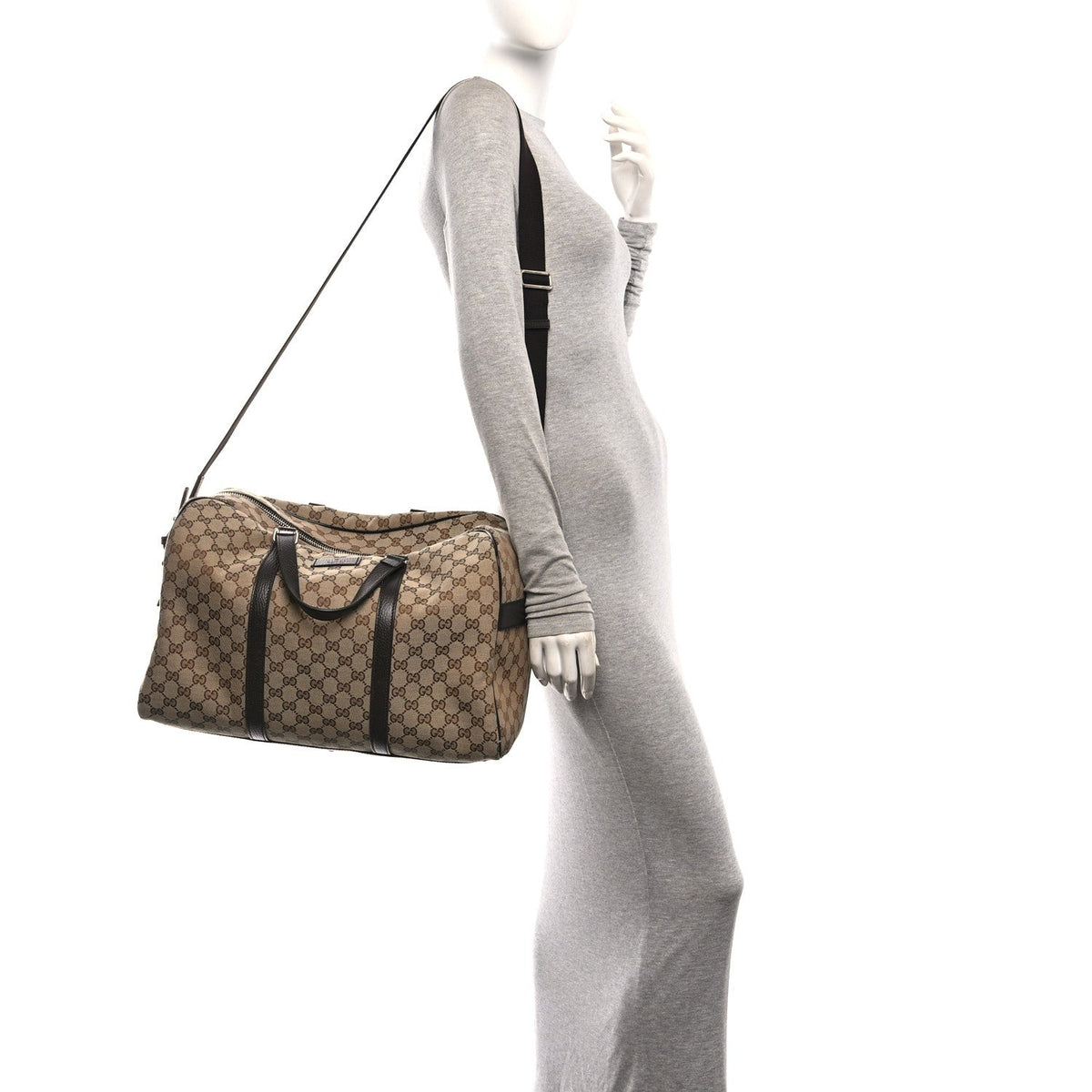 Monogram Dollar Calfskin Boston Duffle Bag Beige Ebony Testa di Moro Marrone Scuro