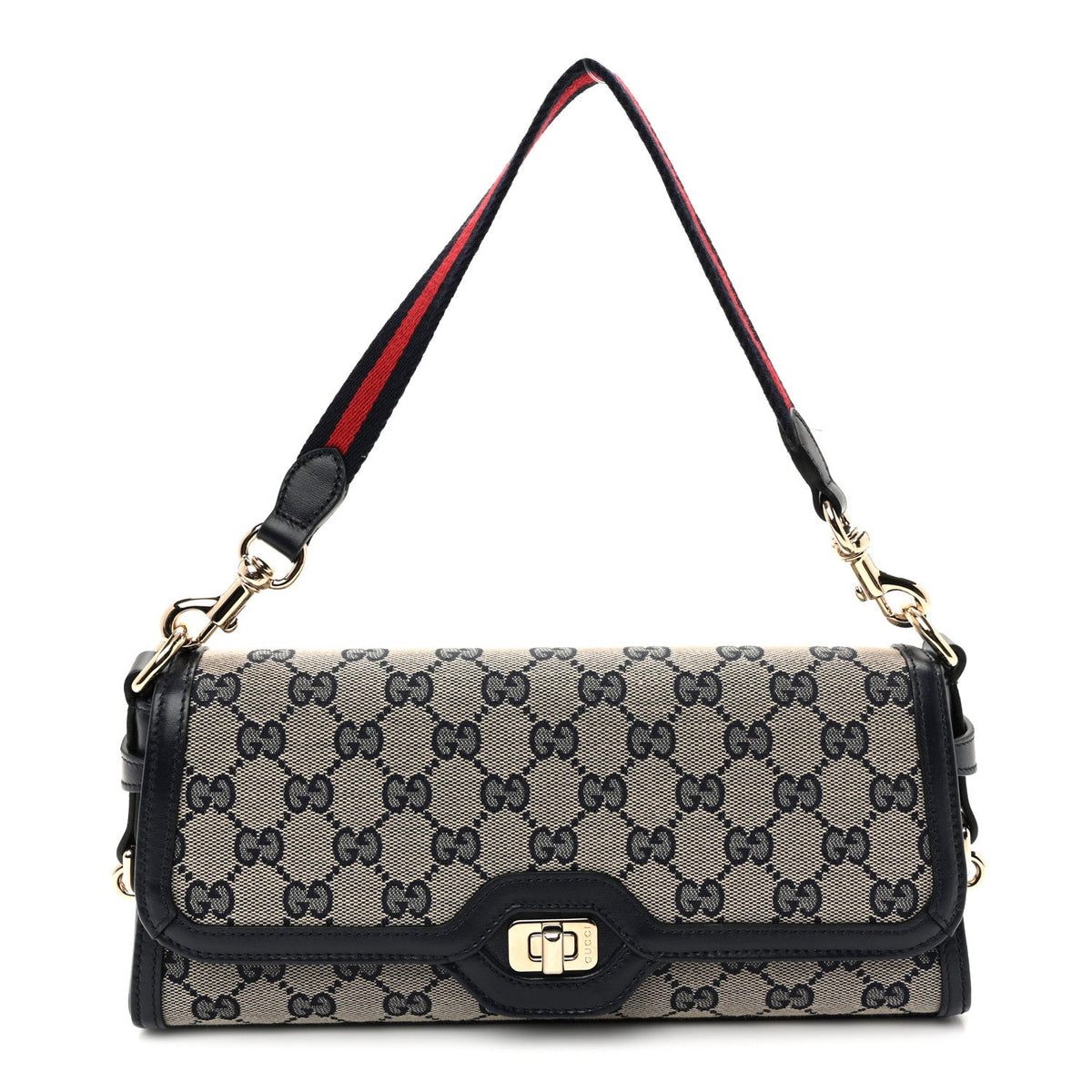 GG Monogram Small Luce Shoulder Bag Beige Blue