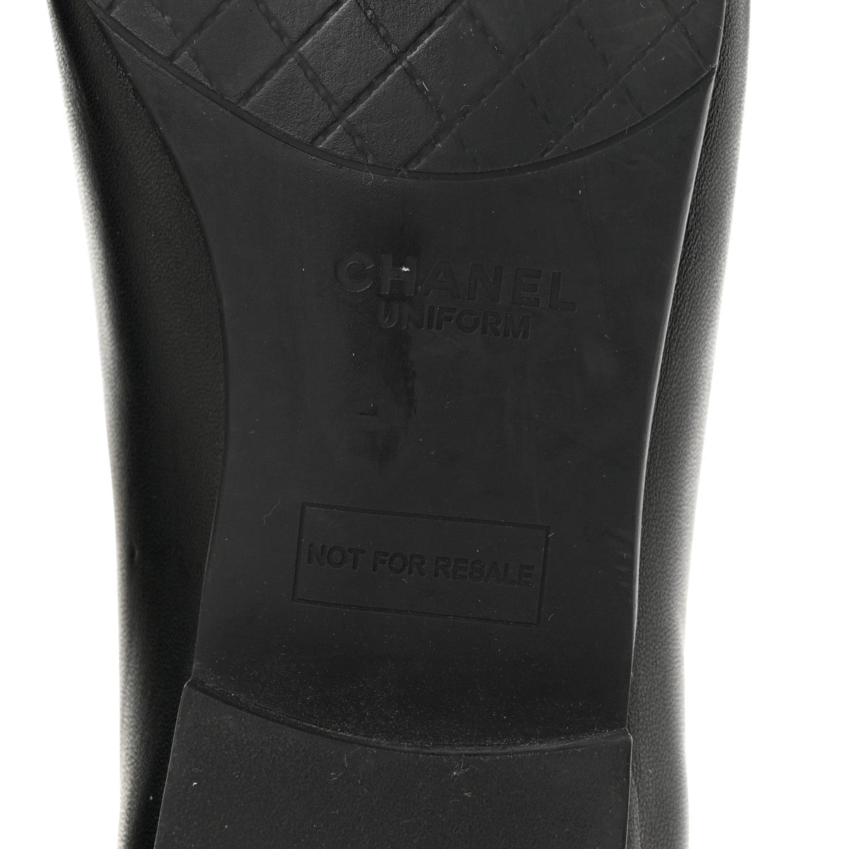 Lambskin Cap Toe CC Uniform Ballerina Flats 39 Black