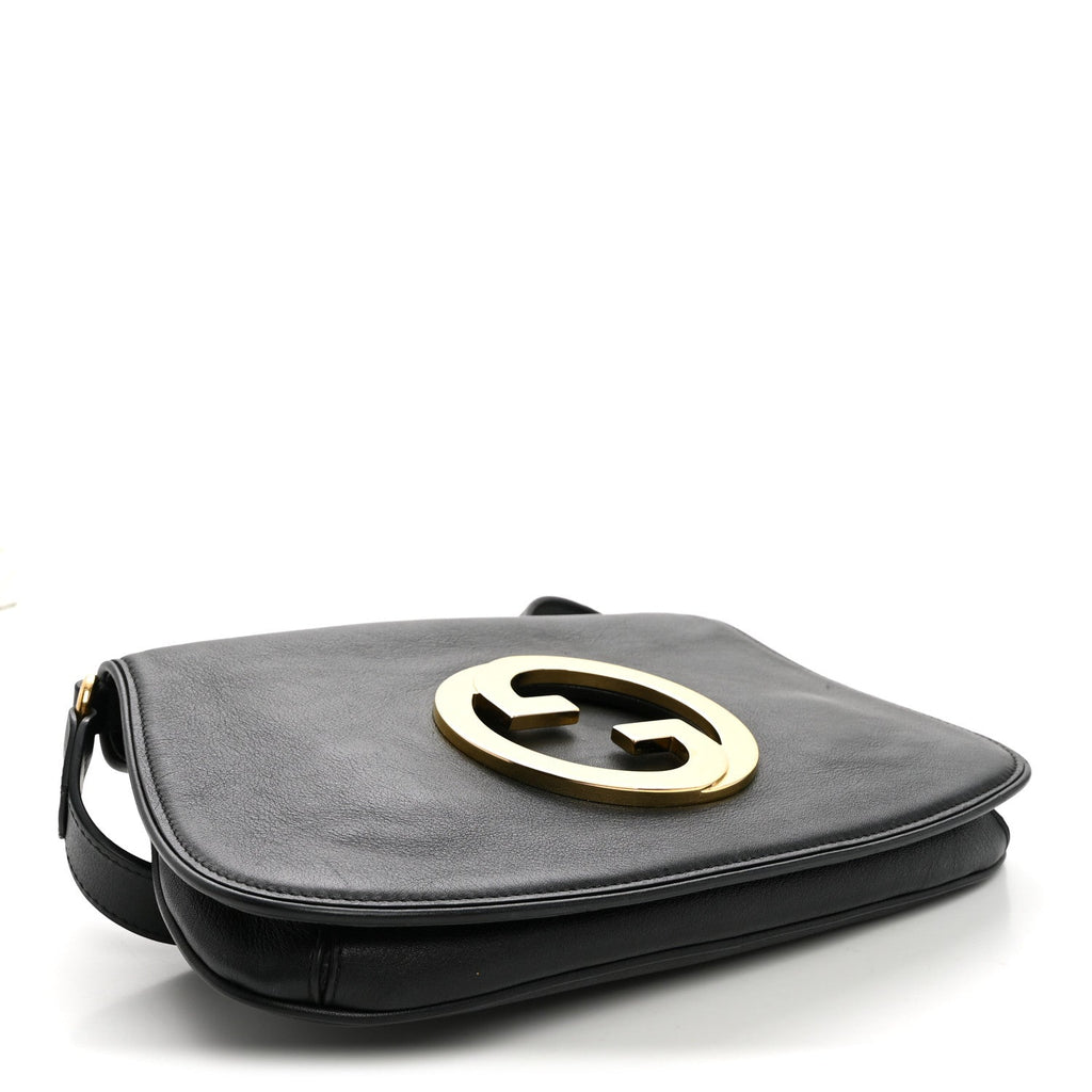 Roxy Calfskin Blondie Chain Shoulder Flap Bag Black