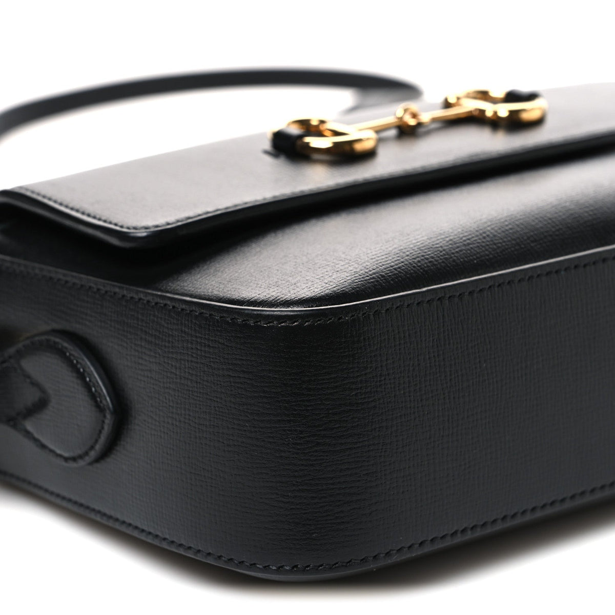 Textured Calfskin Small Horsebit 1955 Shoulder Bag Black Black
