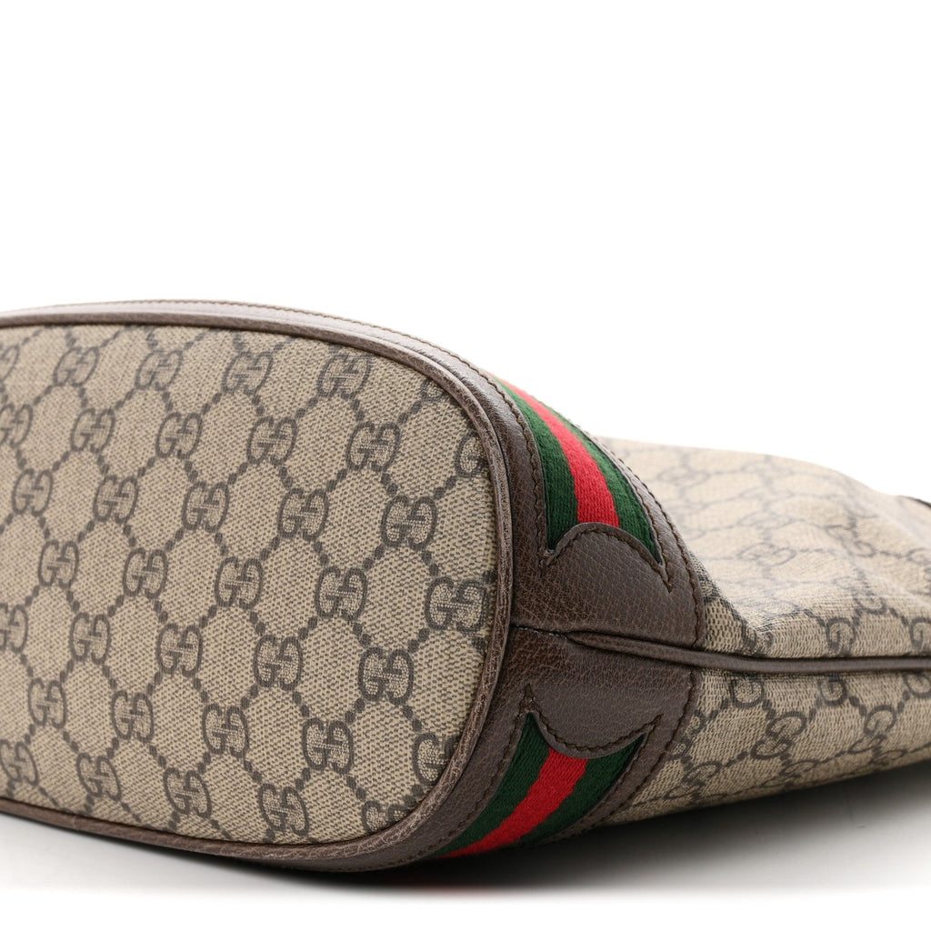 GG Supreme Monogram Web Ophidia Bucket Bag Brown