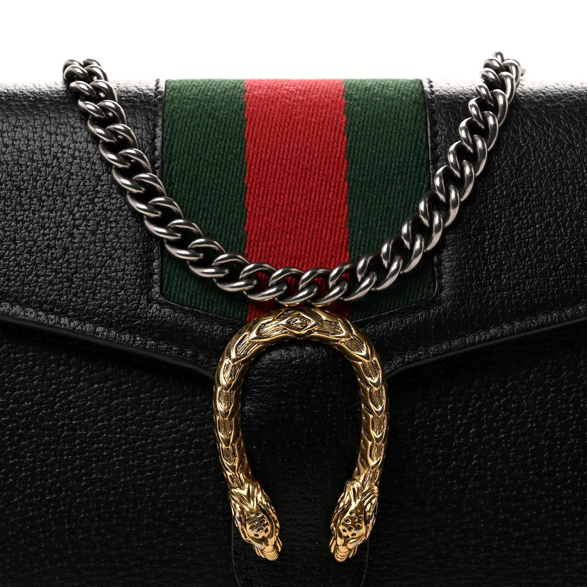 Calfskin Web Mini Dionysus Chain Wallet Black