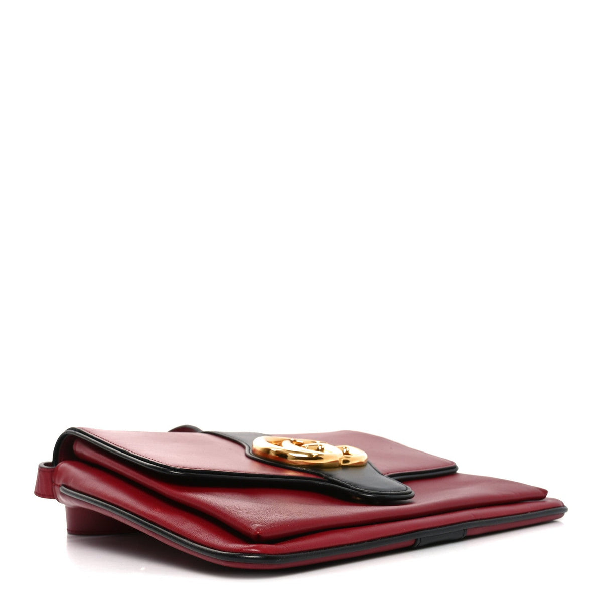 Calfskin Medium Arli Flap Shoulder Bag New Cherry Red Black