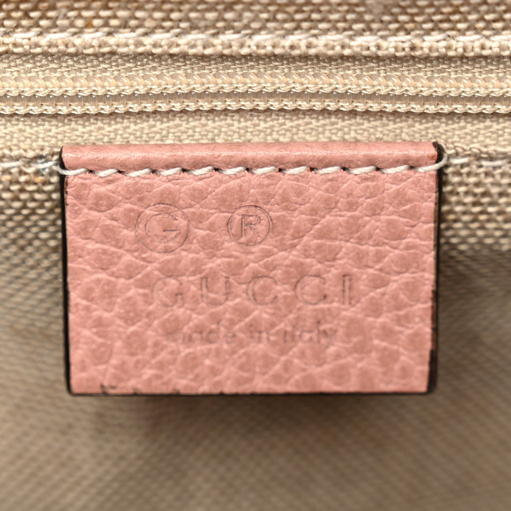 Dollar Calfskin Medium Interlocking G Top Handle Shoulder Bag Soft Pink