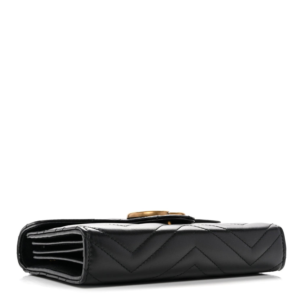 Calfskin Matelasse GG Marmont Chain Wallet Black