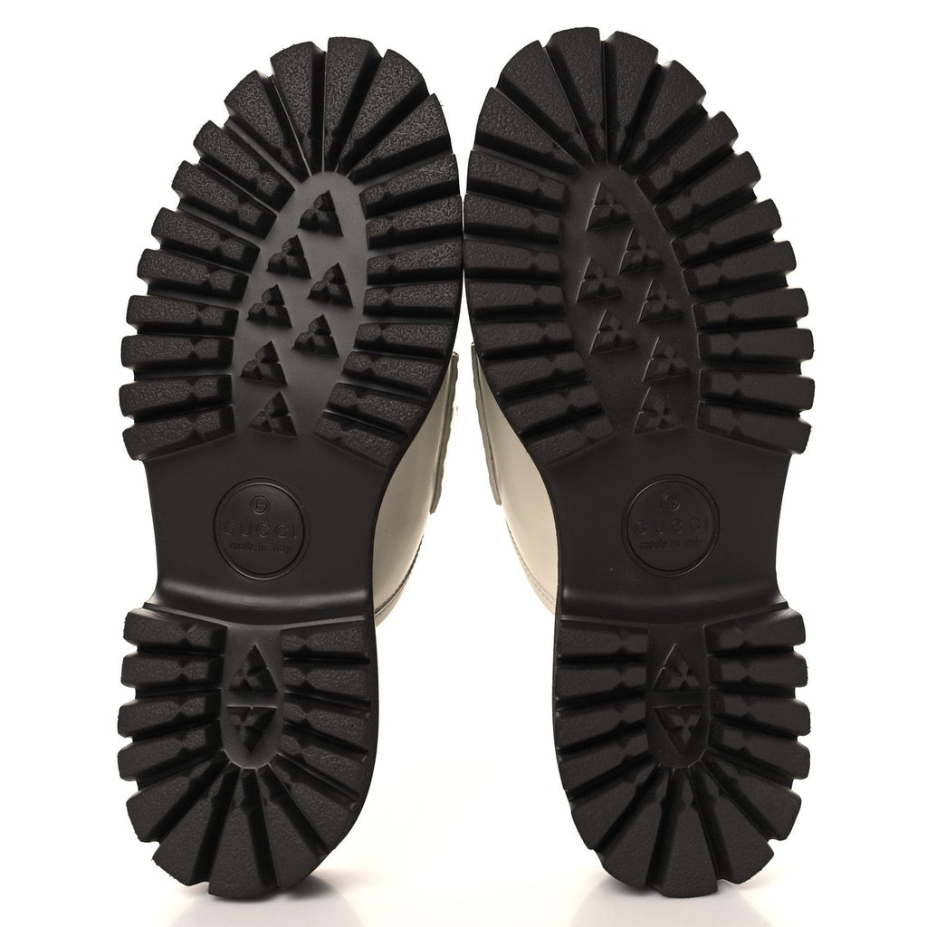 Cordovan Lux Horsebit Platform Mules 37 Mystic White