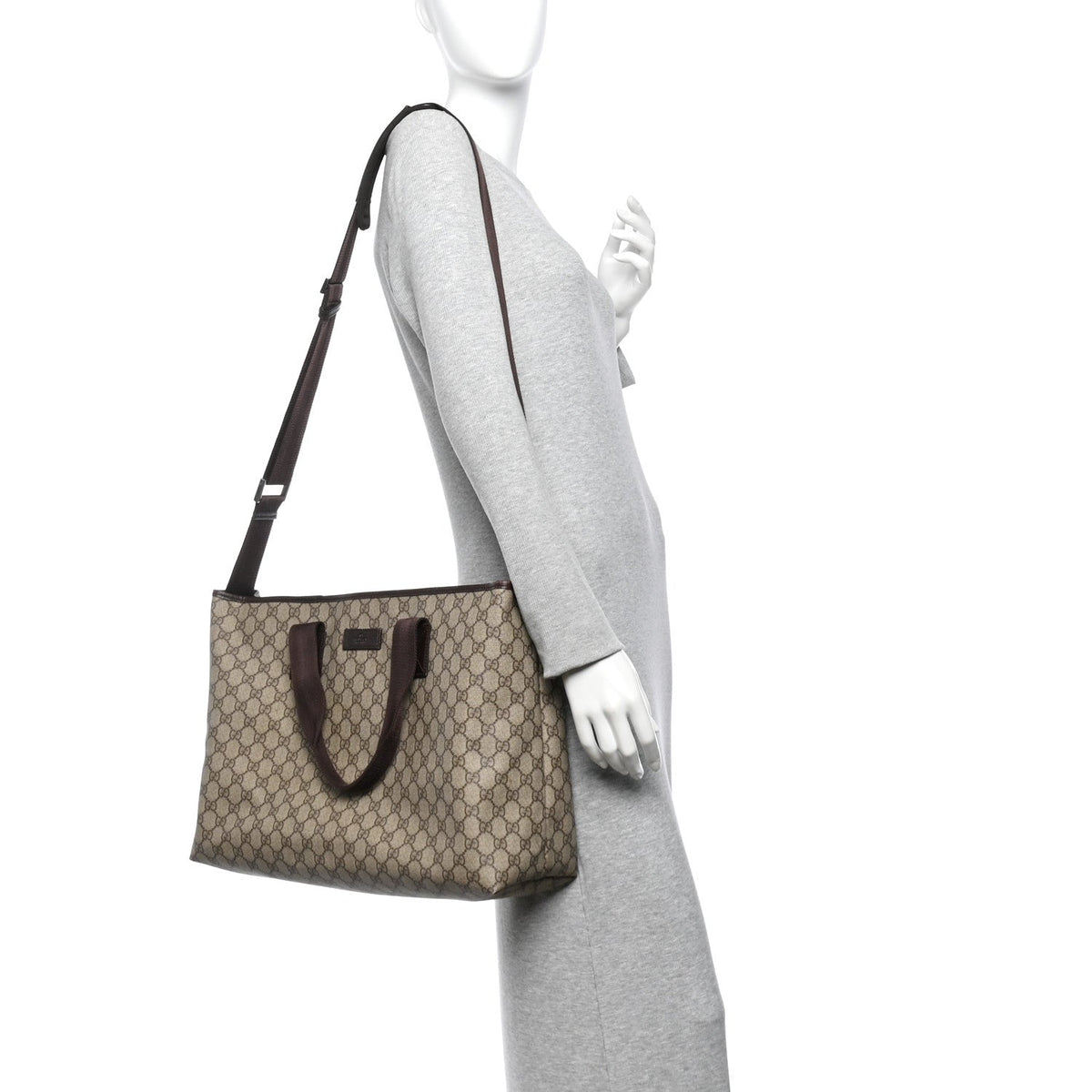 GG Plus Monogram Travel Bag Dark Brown