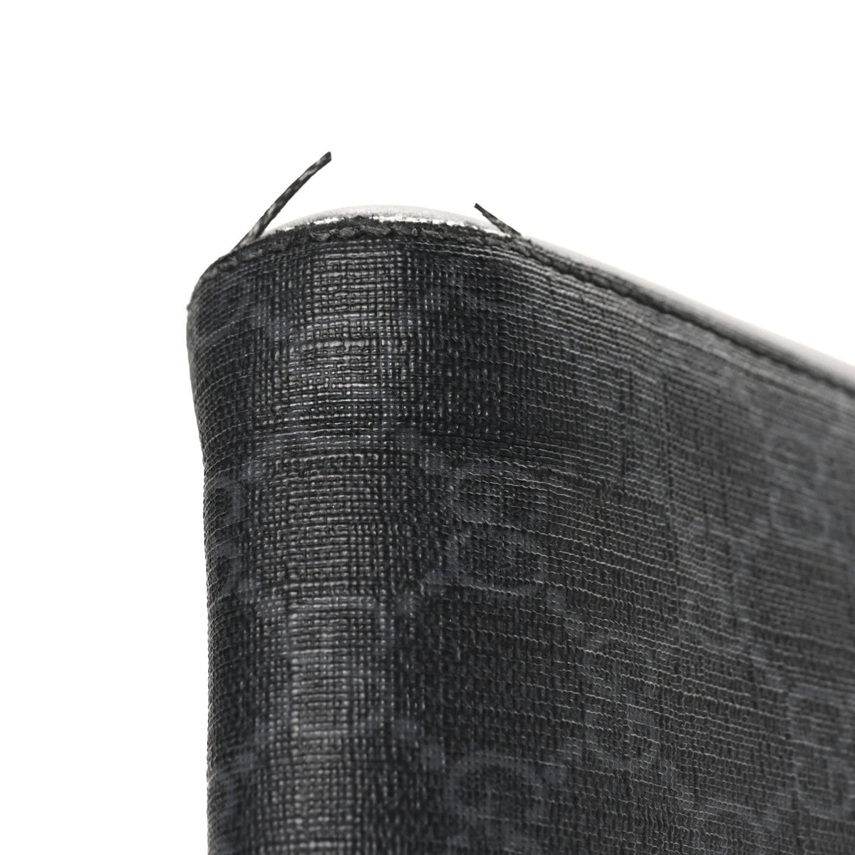 GG Supreme Monogram Appia Calfskin Web Flat Messenger Bag Black Grey