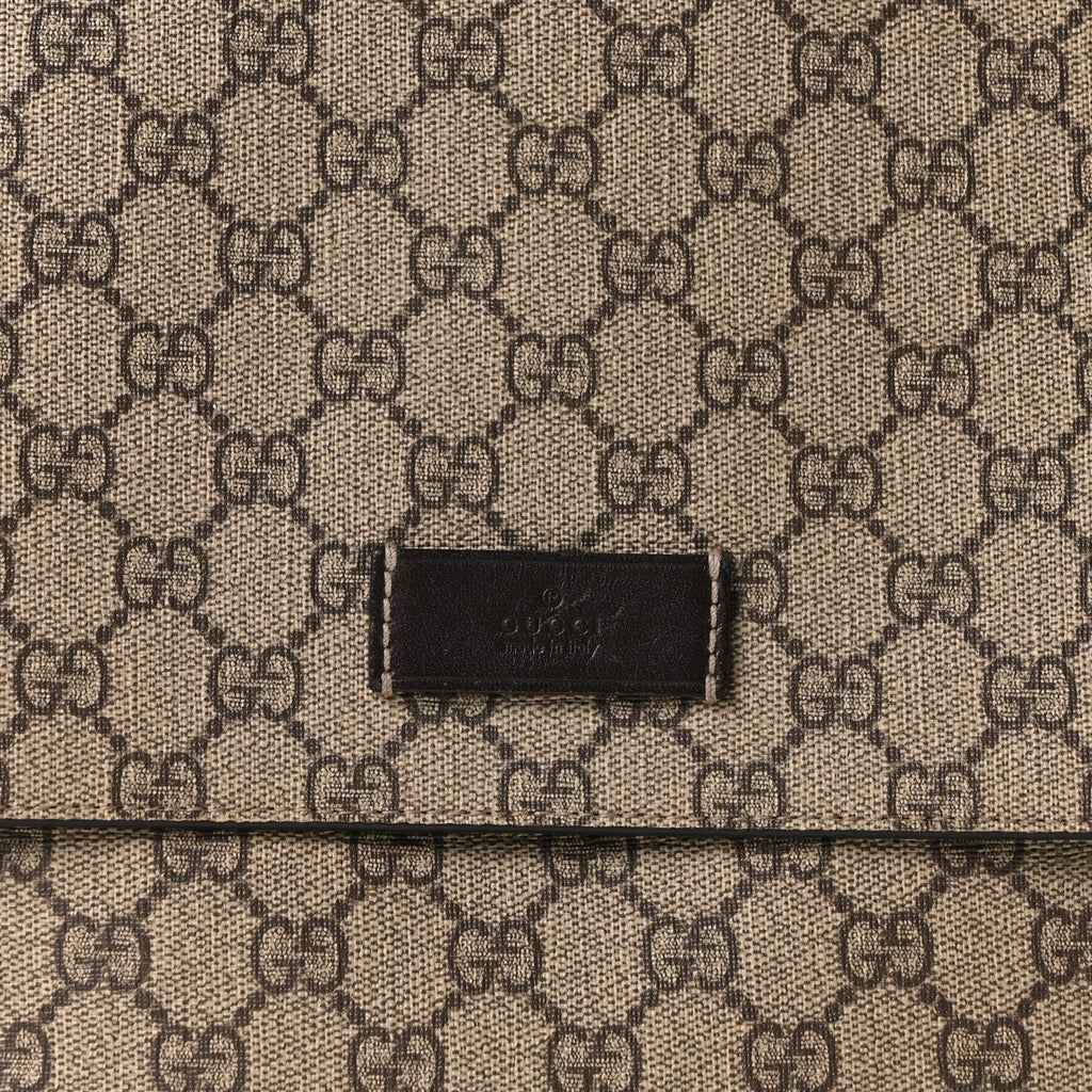GG Plus Monogram Messenger Diaper Bag Dark Brown