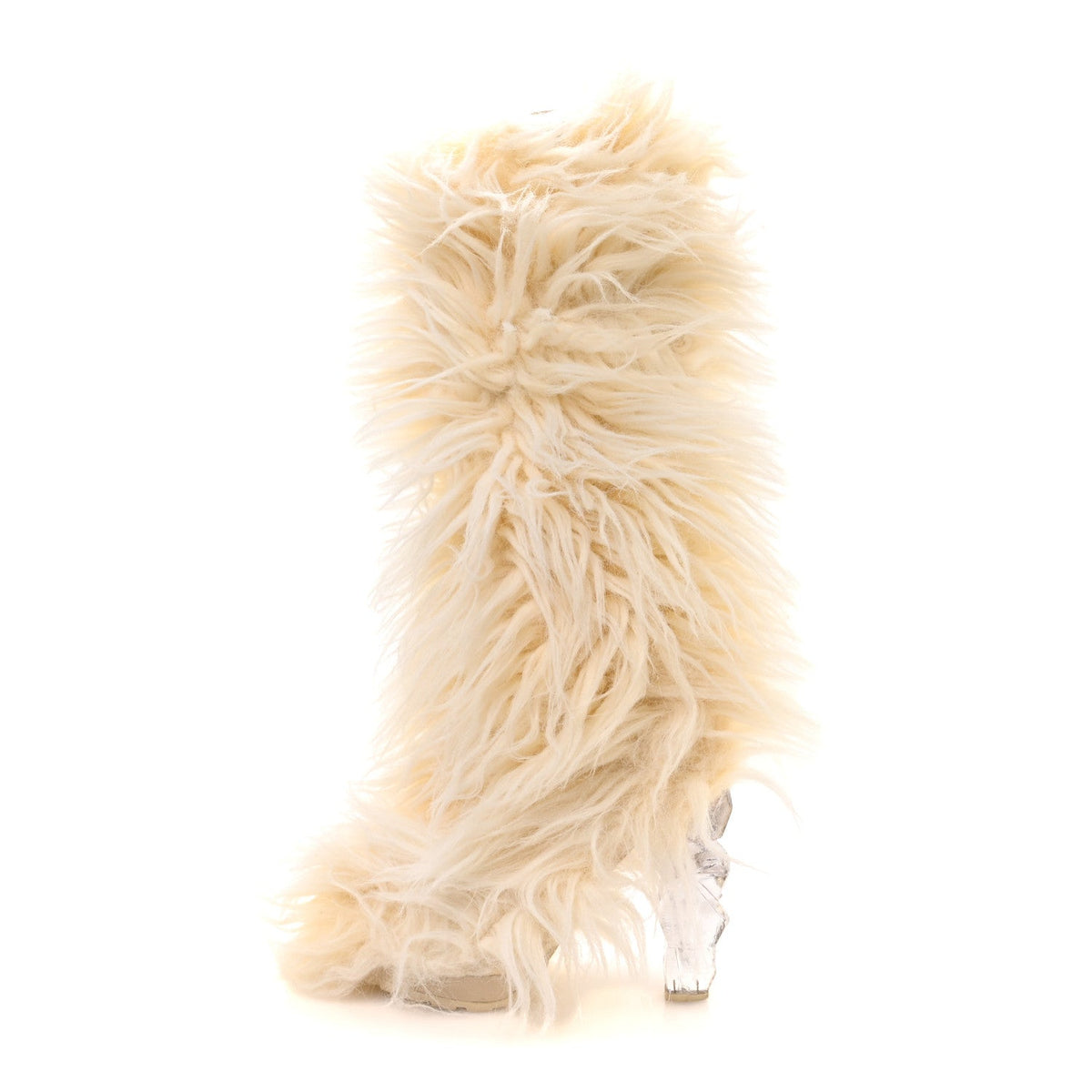 Fantasy Fur Icicle Heel Mukluks Boots 39 Ecru