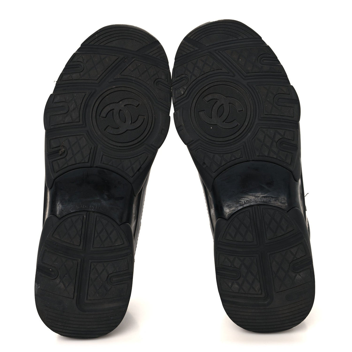 Lambskin Fabric CC Uniform Sneakers 37 Black
