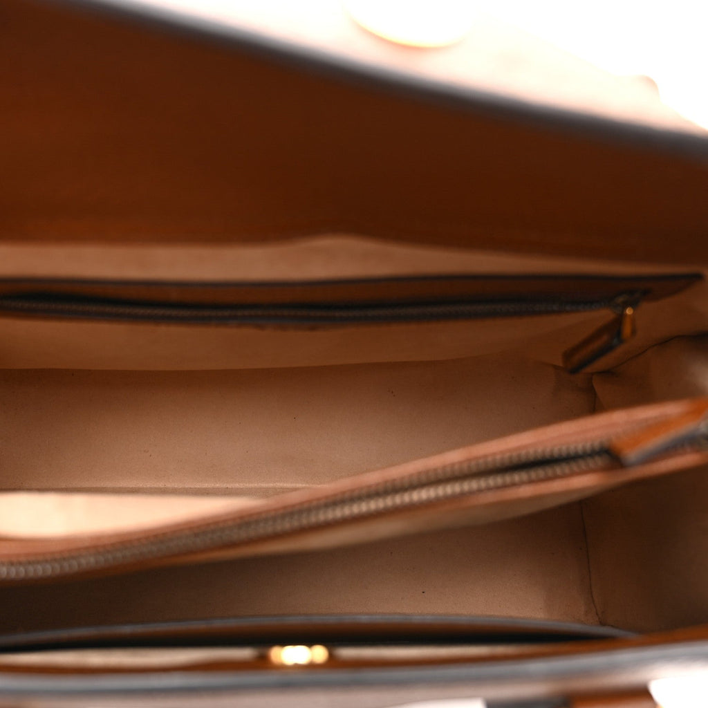 Textured Dollar Calfskin Medium Diana Tote Bag Cuir Black