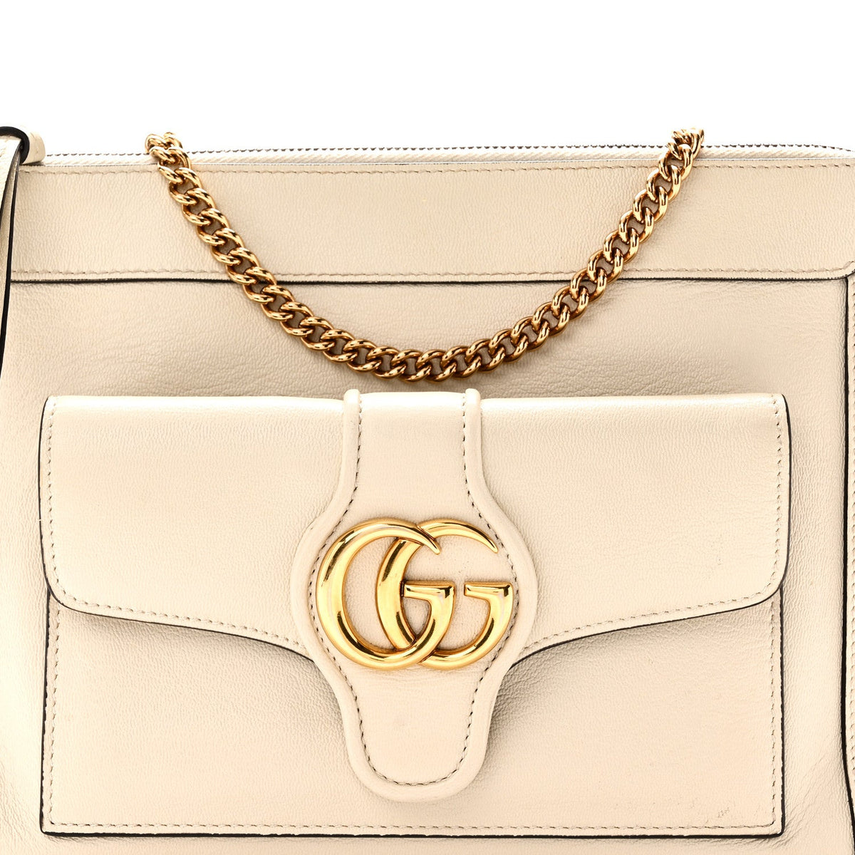 New Sakai Calfskin Lux Dahlia Chain Shoulder Bag Mystic White