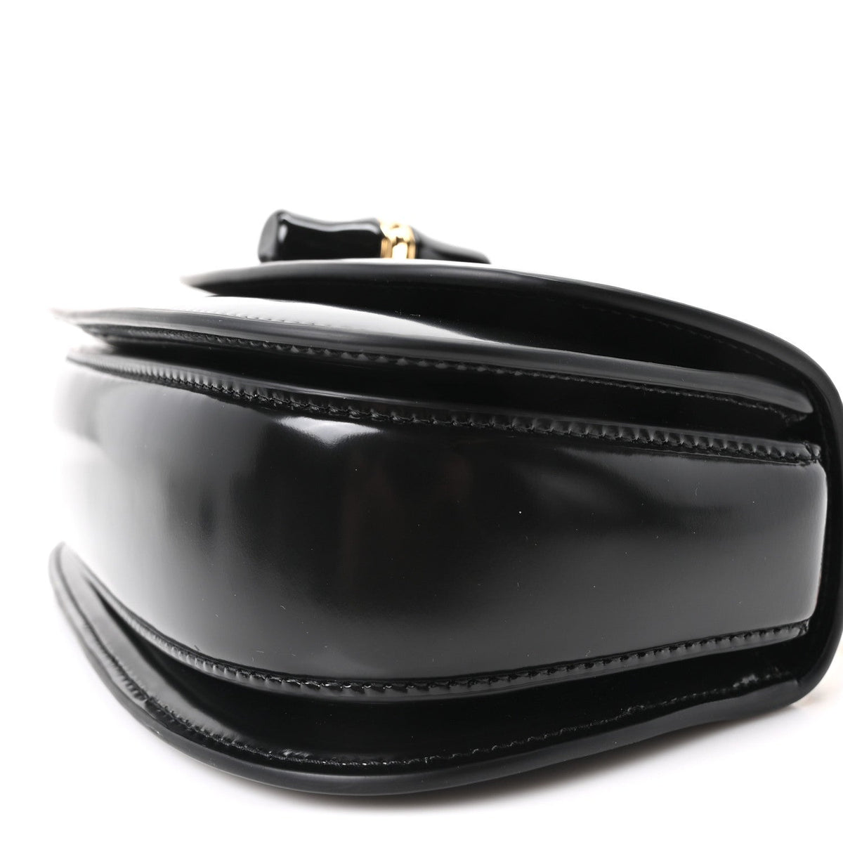 Shiny Polished Calfskin Medium Bamboo Diva Black