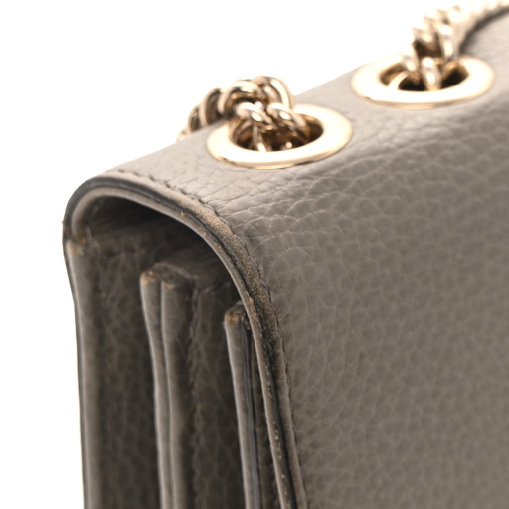 Dollar Calfskin Interlocking G Shoulder Bag Loess