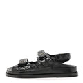 Grained Calfskin Velcro Dad Sandals 38 Black