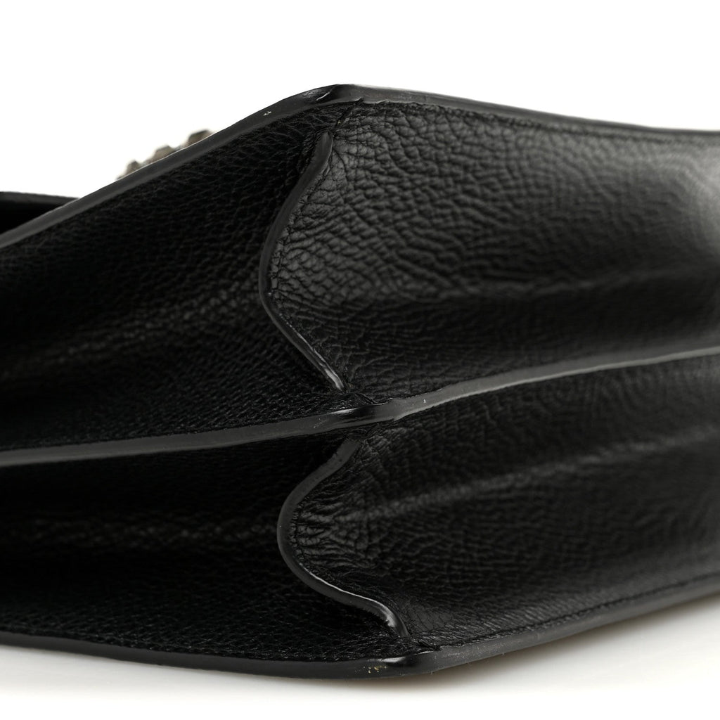 Dollar Calfskin Crystal Web Medium Dionysus Bamboo Top Handle Bag Black Black Diamond