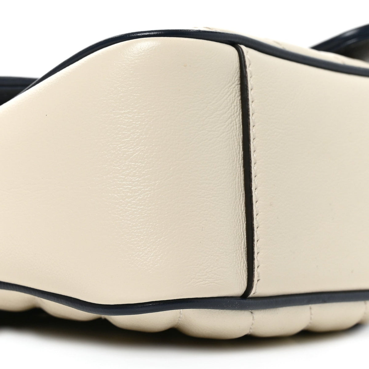 Vintage Effect Calfskin Matelasse Diagonal Small Torchon GG Marmont Shoulder Bag Mystic White Blue Agata