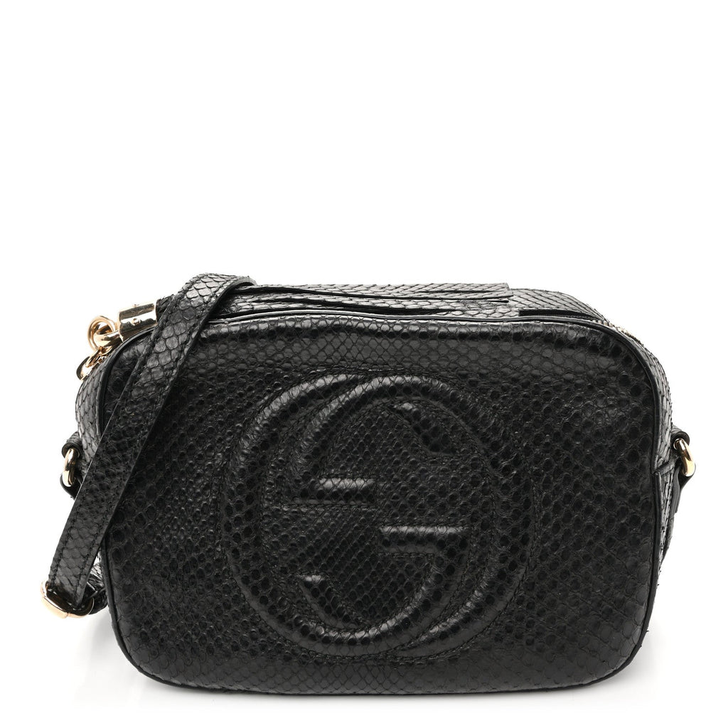 Snakeskin Small Soho Disco Bag Black