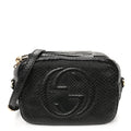 Snakeskin Small Soho Disco Bag Black