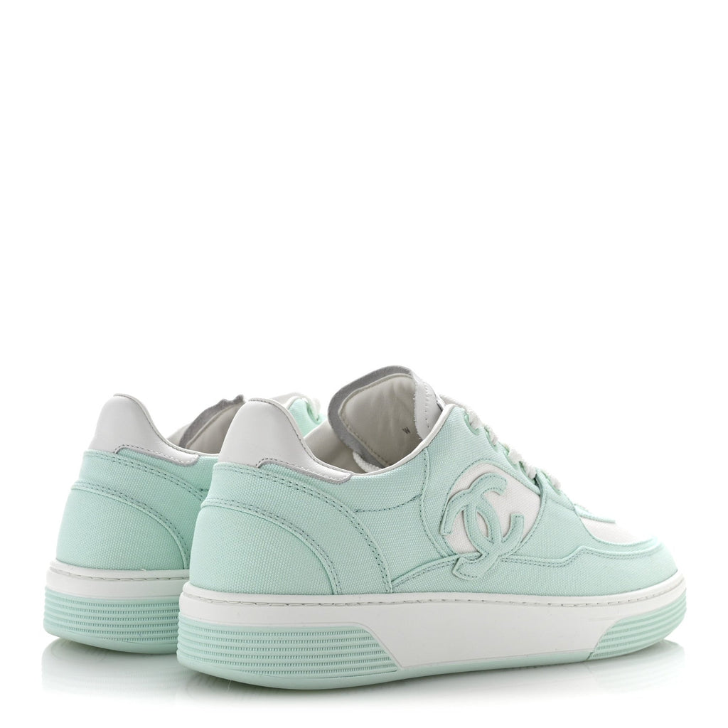 Cotton Sneakers 41 Light Turquoise White