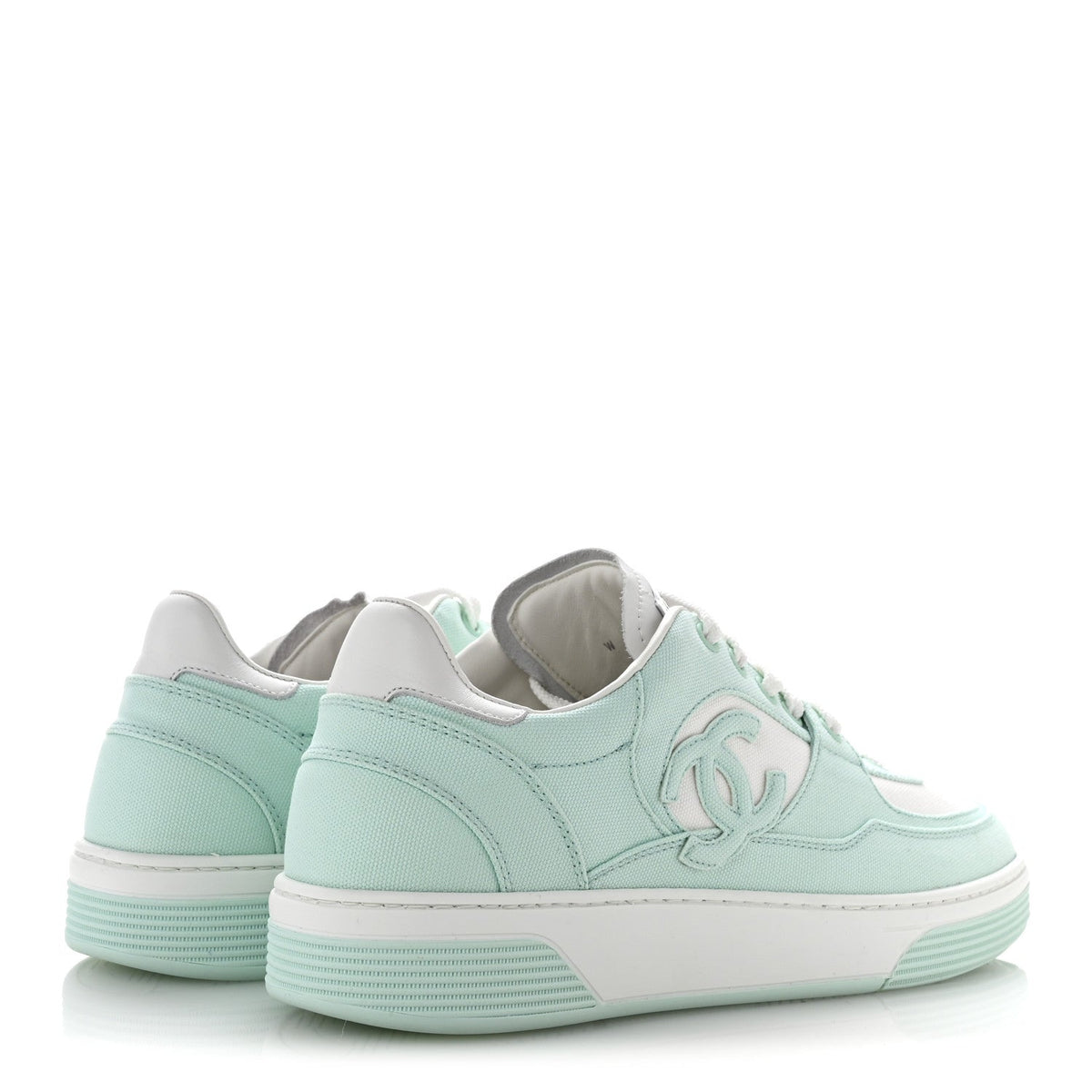 Cotton Sneakers 41 Light Turquoise White