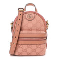 Monogram Textured Dollar Calfskin Mini Ophidia Crossbody Cloche Rose Pink