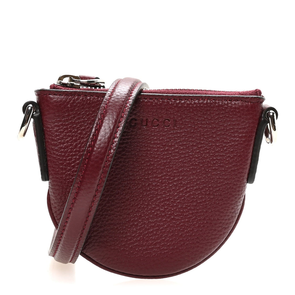 Pebbled Calfskin Mini B Shoulder Bag Rosso Ancora