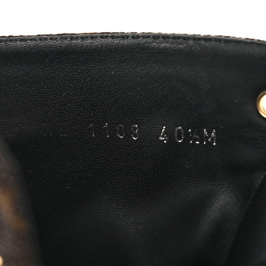 Calfskin Monogram Wonderland Flat Ranger Boots 40.5 Black