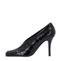 Crocodile Embossed Patent Calfskin Pumps 37.5 Black