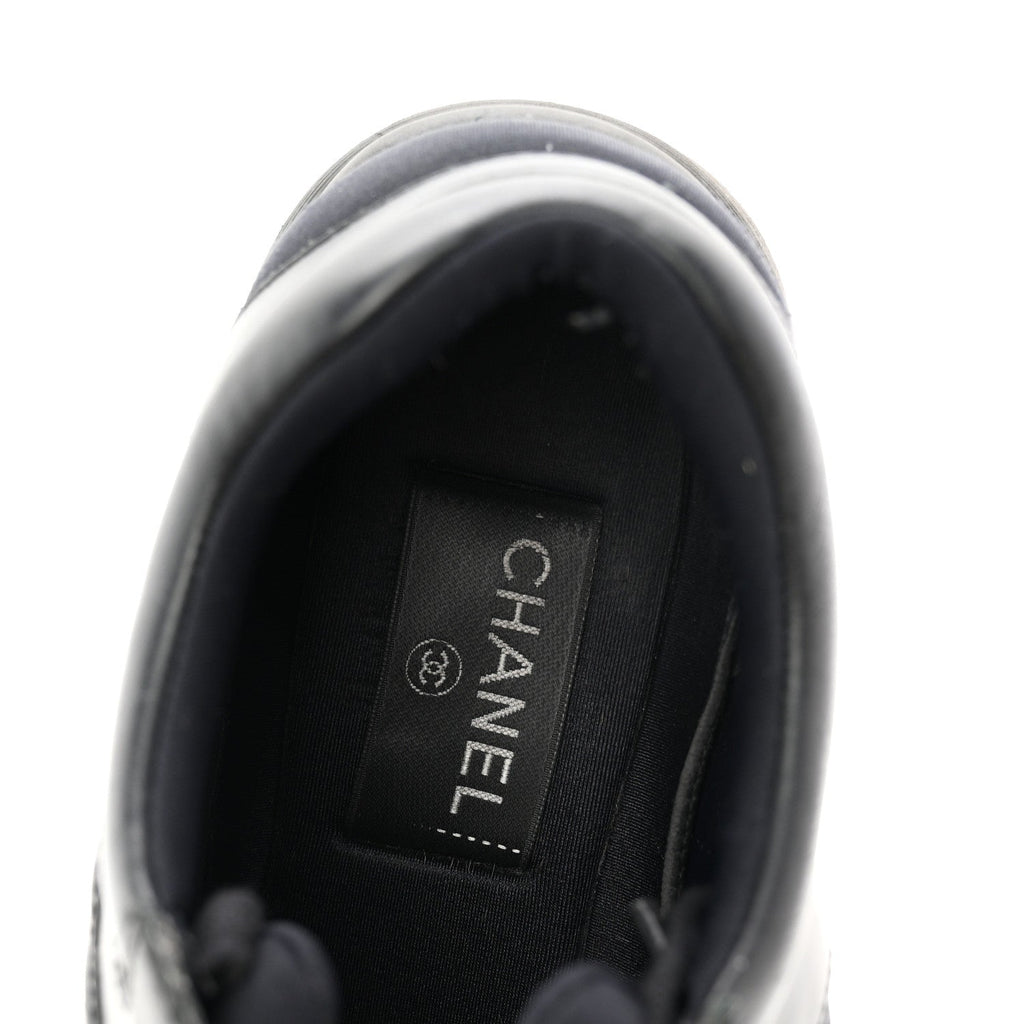 Lambskin Fabric CC Uniform Sneakers 39 Black
