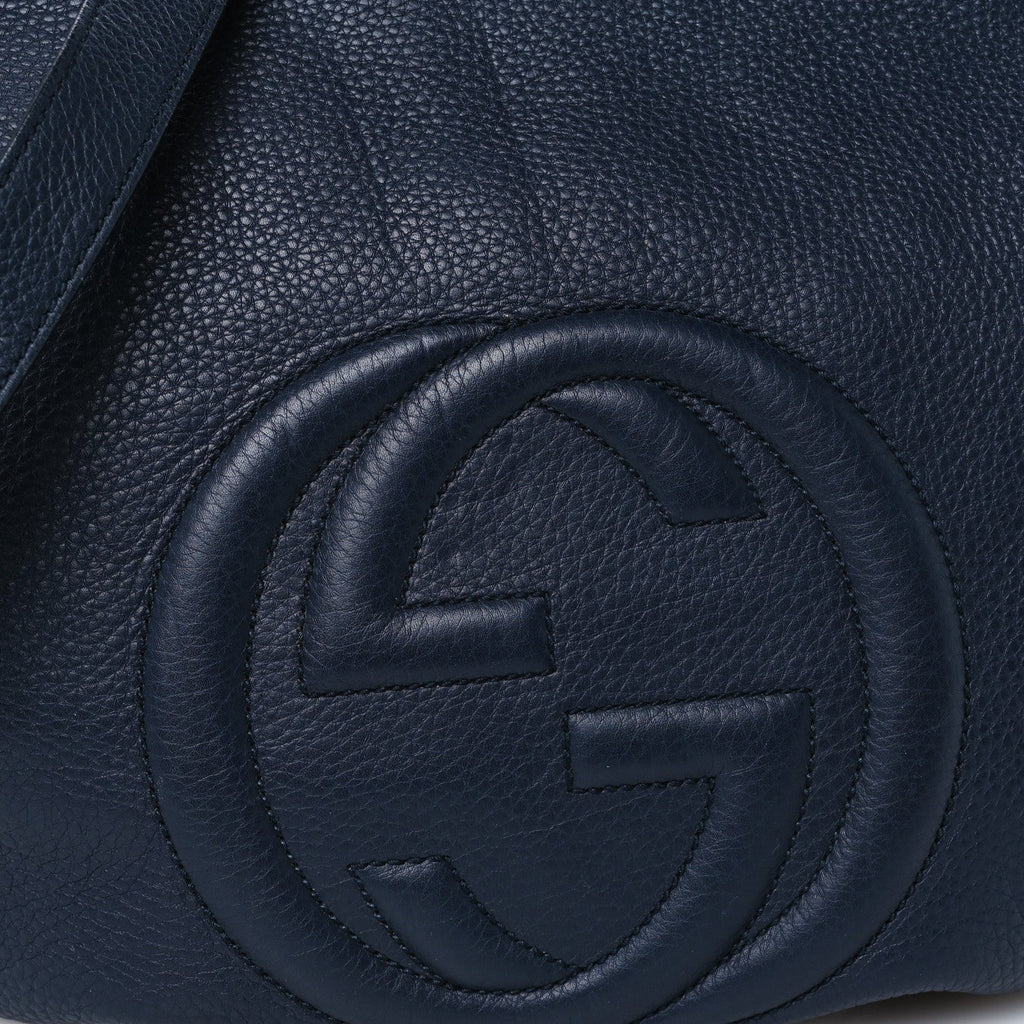 Pebbled Calfskin Medium Soho Hobo Blue