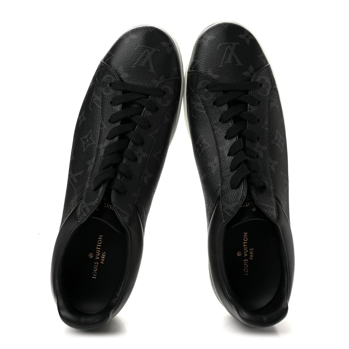 Calfskin Monogram Eclipse Luxembourg Sneakers 10 Black