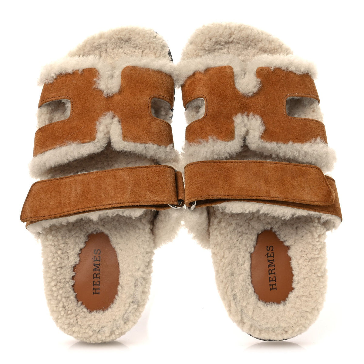 Suede Goatskin Woolskin Womens Chypre Sandals 36.5 Naturel Ecru