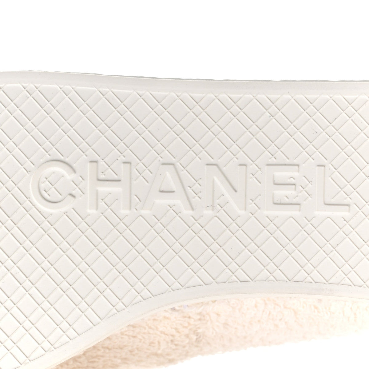 Tweed Grosgrain Patent CC Espadrilles 35 White Black