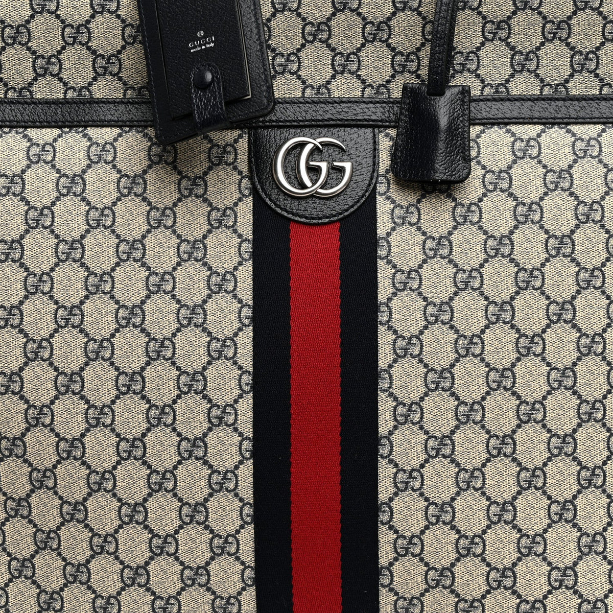 GG Supreme Monogram Web Savoy Garment Bag Beige Blue