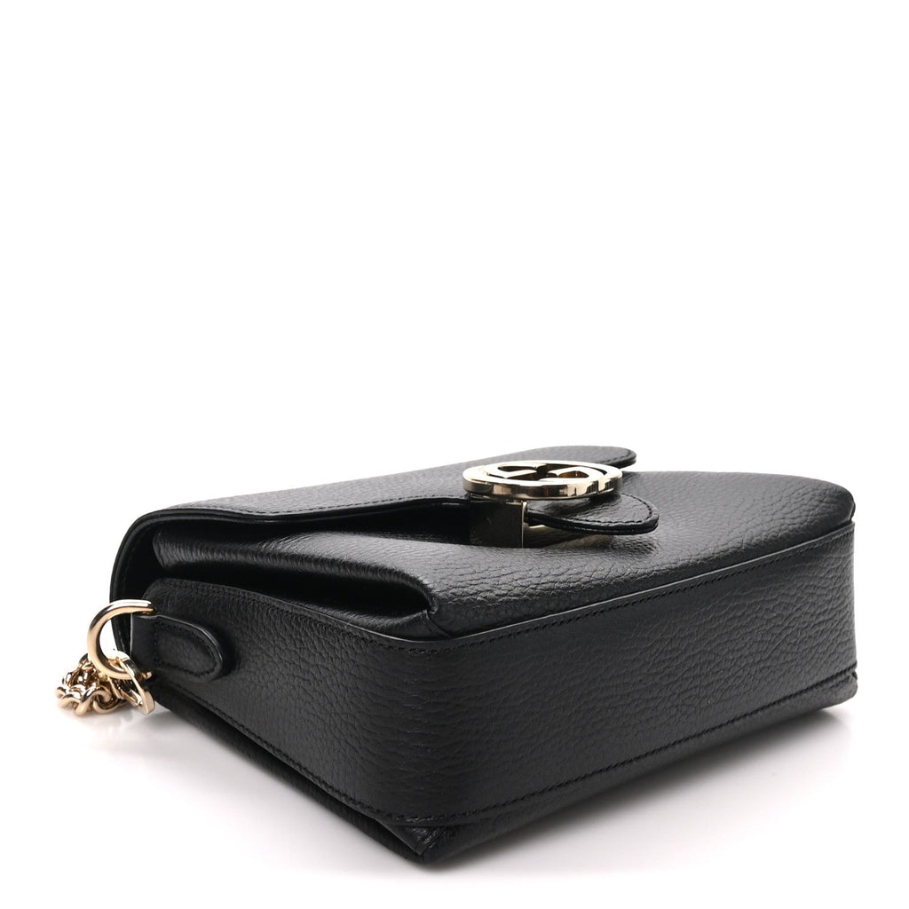Dollar Calfskin Interlocking G Crossbody Bag Black