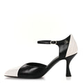 Lambskin Mary Jane Pumps 36.5 Black White