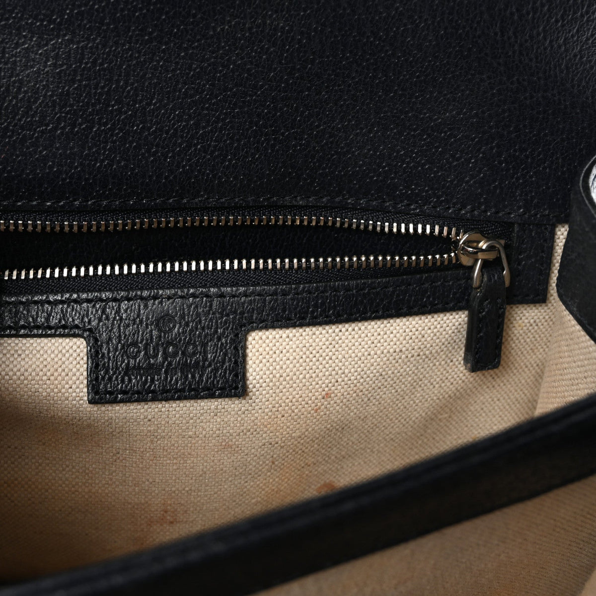 GG Supreme Monogram Textured Dollar Calfskin Web Small Ophidia Padlock Top Handle Bag Beige Blue