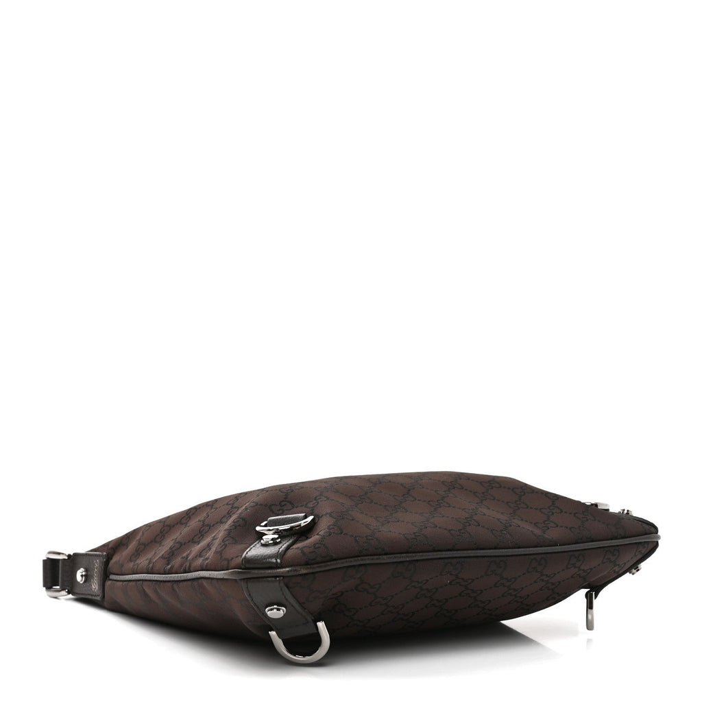 Nylon Monogram Abbey Messenger Bag Dark Brown