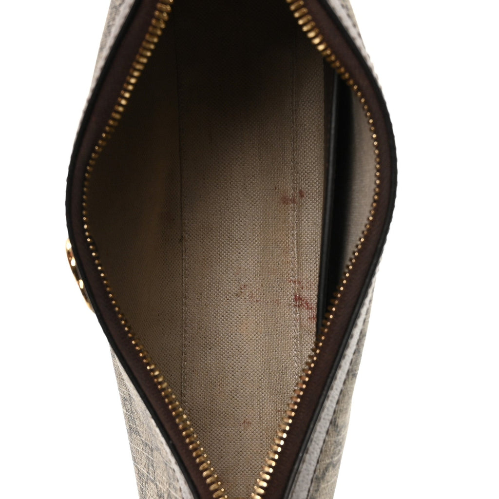 GG Supreme Monogram Textured Dollar Calfskin Web Small Ophidia GG Handbag Beige Ebony New Acero