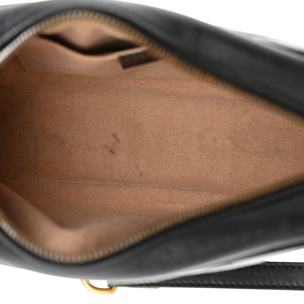 Calfskin Matelasse Small GG Marmont Chain Shoulder Bag Black