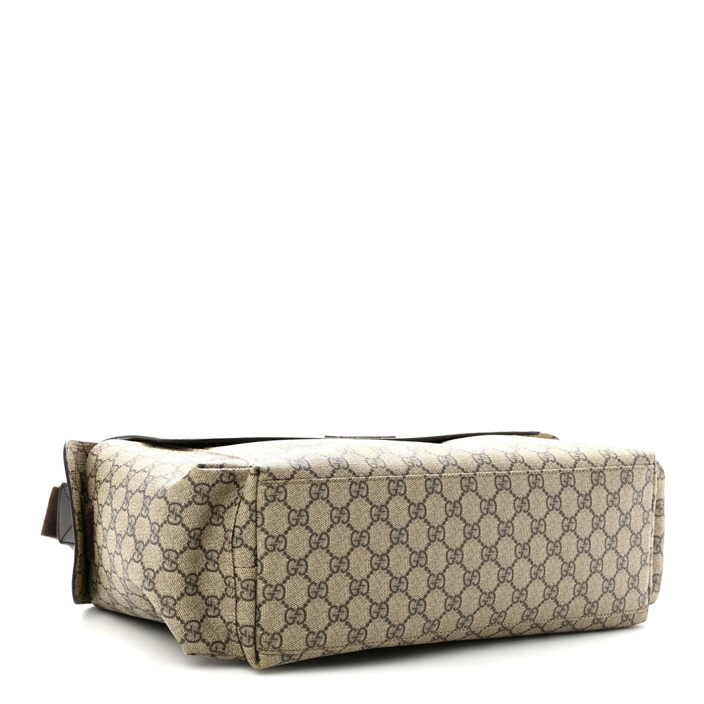 GG Plus Monogram Messenger Diaper Bag Dark Brown