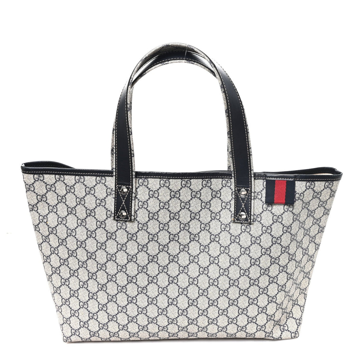 GG Plus Monogram Medium Signature Web Loop Tote Navy