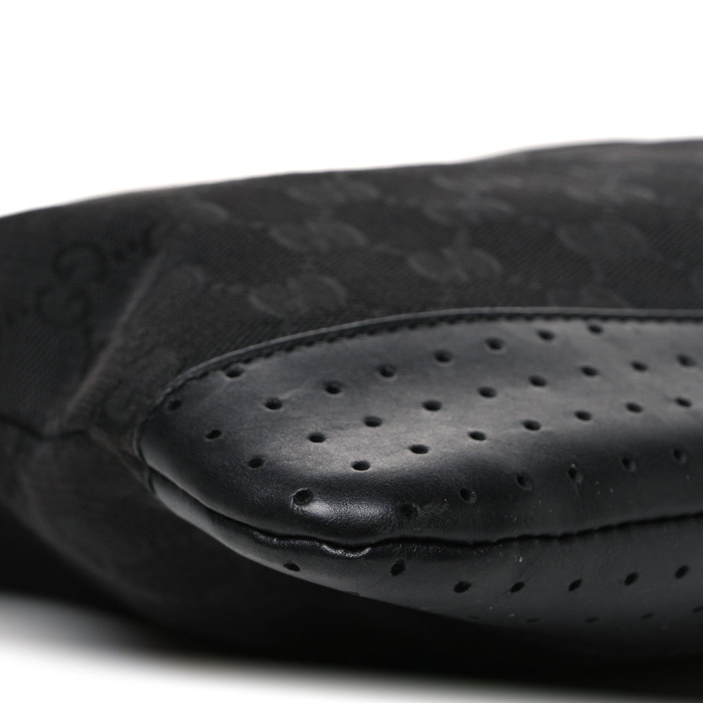 Monogram Calfskin Perforated Medium Flat Messenger Bag Black