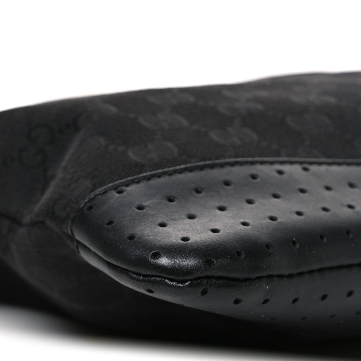 Monogram Calfskin Perforated Medium Flat Messenger Bag Black