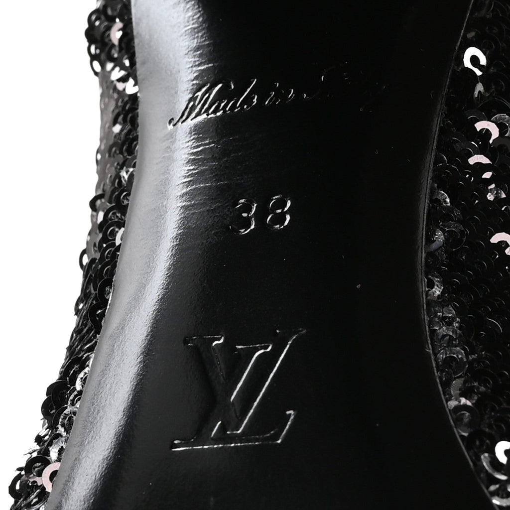 Sequin Donna High Boots 38 Black