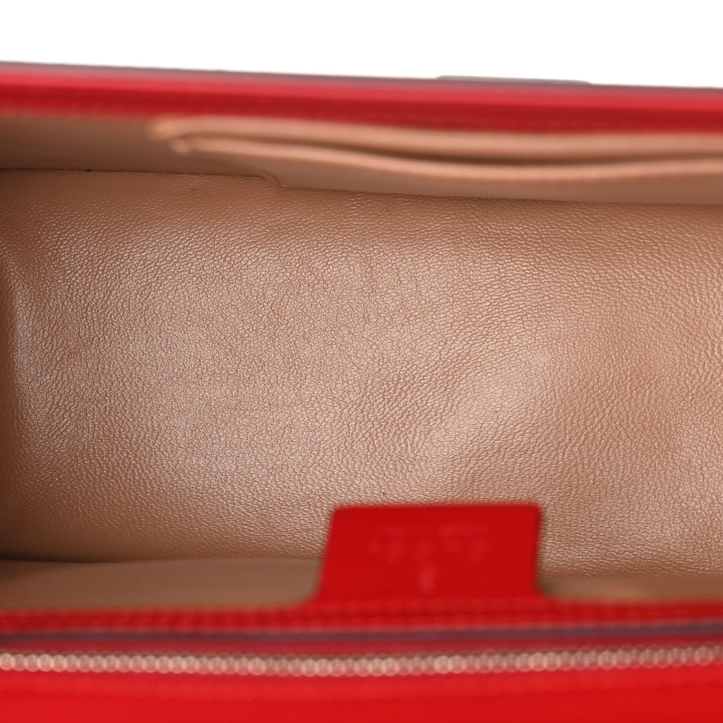 Calfskin Snakeskin Small Lilith Top Handle Bag Red